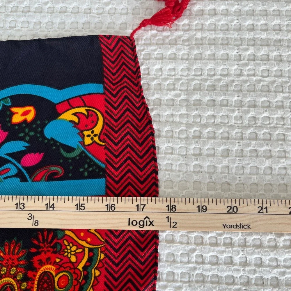 Artsy Scarf 17X70 Geometric Multicolor Eclectic Wacky Art To Wear Statement